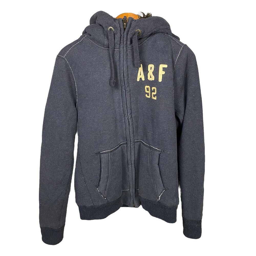 Vintage Y2K Abercrombie & Fitch Fur Lined Zip Hoodie Preppy Women's L